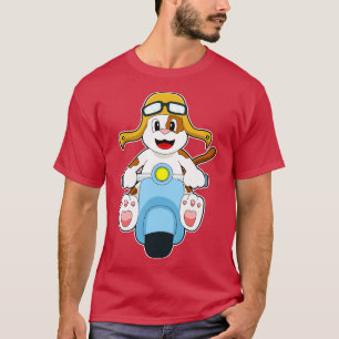 Dog als wandelaar met scooter t-shirt