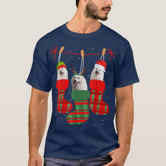 Dog American Eskimo kerstsokken Funny Xmas Paj T-shirt