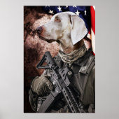 Dog American Flag Poster (Voorkant)