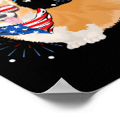 Dog American USA Flag 4 juli Mannen Vrouwen Lover Poster (Hoek)