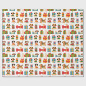 Dog And Bone Colourful Gift Christmas Cadeaupapier (Vlak)