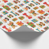Dog And Bone Colourful Gift Christmas Cadeaupapier (Hoek)