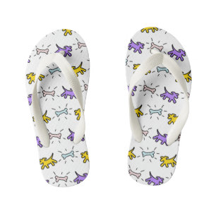 Dog and Bone Graffiti Style Kinder Flip Flop 1