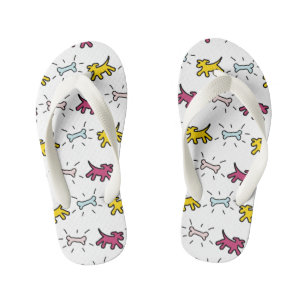 Dog and Bone Graffiti Style Kinder Flip Flop 2