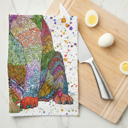 Dog and Cat Adoption and Rescue Kitchen Towel Theedoek (Quarter Fold)