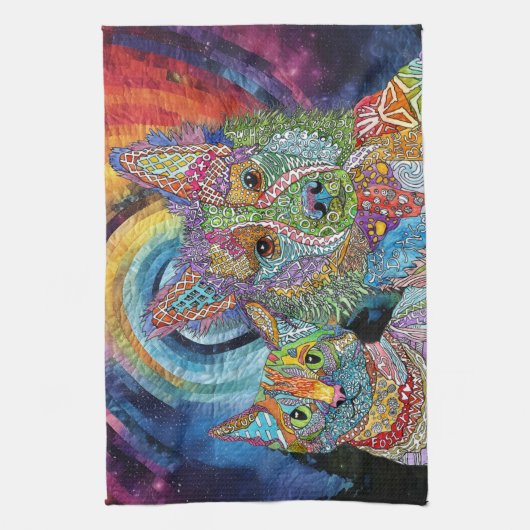 Dog and Cat Adoption and Rescue Kitchen Towel Theedoek (Verticaal)