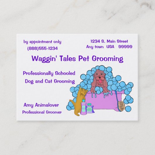 Dog and Cat Grooming Business and Appointment Card Afsprakenkaartje (Voorkant)