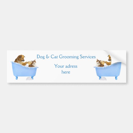 Dog and Cat Grooming Service Bumpersticker (Voorkant)