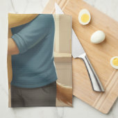 Dog and Cat Hug Kitchen Towel Theedoek (Quarter Fold)