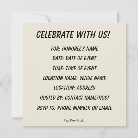 Dog and Cat Hug Square Invitation Kaart (Achterkant)