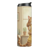 Dog and Cat Hug Thermal Tumbler Thermosbeker (Gedraaid links)