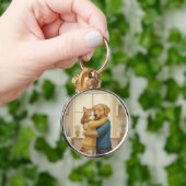 Dog and Cat Hugging Keychain (Hand)