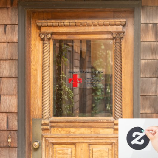 Dog and Cat Red Cross    VeterinarianWindow Cling Raamsticker (Huis Deur)