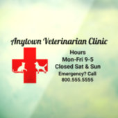 Dog and Cat Red Cross    VeterinarianWindow Cling Raamsticker (Vel 3)