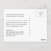 Dog and Cat Veterinary Appointment Briefkaart (Achterkant)