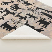 Dog and Coyote Petroglyph collectie Sherpa Deken (3/4)