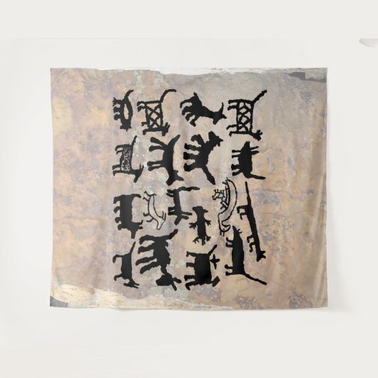 Dog and Coyote Petroglyph collectie Wandkleed (Voorkant (horizontaal))