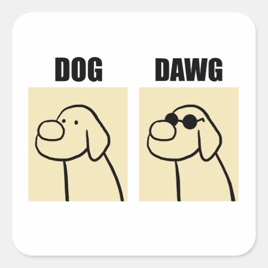Dog and Dawg Schattige Dog Pun Sticker (Voorkant)