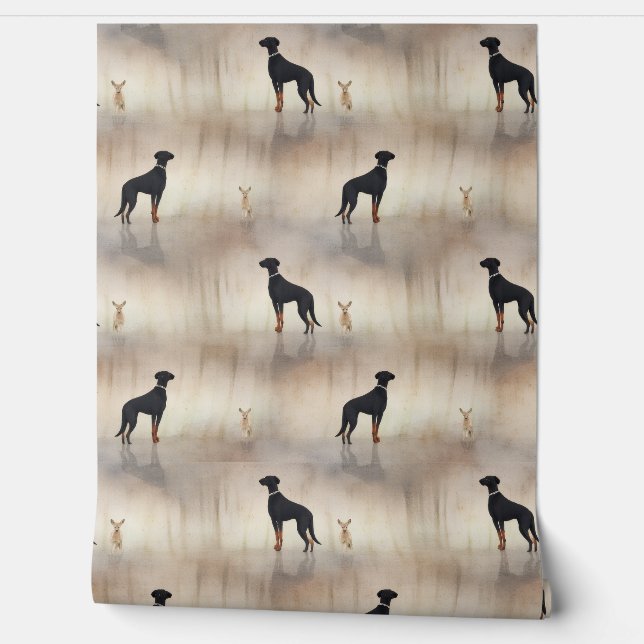 Dog and Deer Wall Paper Behang (Afrollen)