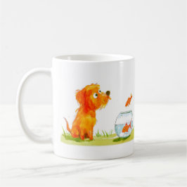 Dog and Goldfish Cartoon Koffiemok