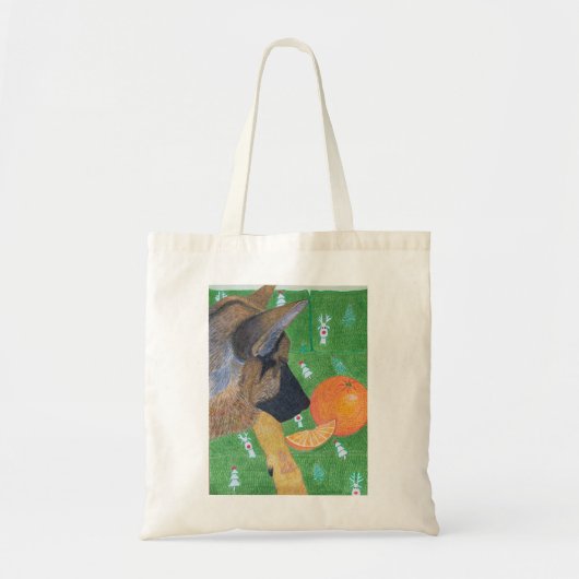 Dog and orange bag tote bag (Voorkant)