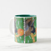 Dog and orange Two-Tone coffee mug Tweekleurige Koffiemok (Voorkant links)