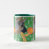 Dog and orange Two-Tone coffee mug Tweekleurige Koffiemok (Center)