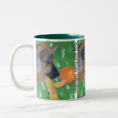 Dog and orange Two-Tone coffee mug Tweekleurige Koffiemok (Links)