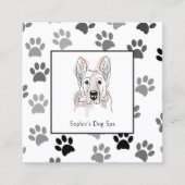 Dog and Paw Print Pattern Dog Grooming Spa Busines Vierkante Visitekaartje (Voorkant)