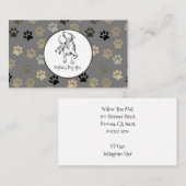 Dog and Paw Print Pattern Dog Grooming Spa Visitekaartje (Voorkant / Achterkant)