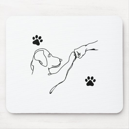 Dog And People Punch Hand Dog Friendship Fist Bump Muismat (Voorkant)