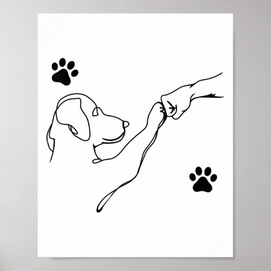 Dog And People Punch Hand Dog Friendship Fist Bump Poster (Voorkant)