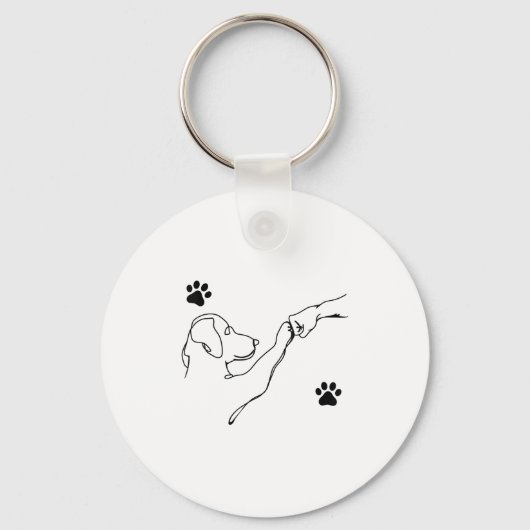 Dog And People Punch Hand Dog Friendship Fist Bump Sleutelhanger (Voorkant)
