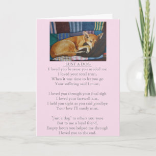 Dog and Pet Sympathy Origineel gedicht Kaart