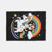 Dog And Unicorn Space Galaxy Rainbow Dogs  Fleece Deken (Voorkant (Horizontaal))