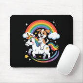 Dog And Unicorn Space Galaxy Rainbow Dogs  Muismat (Met muis)