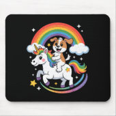 Dog And Unicorn Space Galaxy Rainbow Dogs  Muismat (Voorkant)