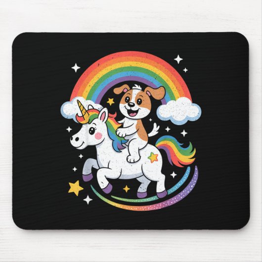 Dog And Unicorn Space Galaxy Rainbow Dogs  Muismat (Voorkant)