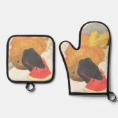 Dog and watermelon oven mitt & pot holder set (Voorkant)
