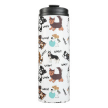Dog and Woof Design Thermal Tumbler
