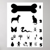 Dog Animal Eye Chart Poster (Voorkant)