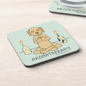 Dog Aromatherapie Meditation Funny Cartoon Bier Onderzetter (Linkerzijde)