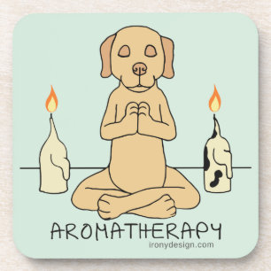 Dog Aromatherapie Meditation Funny Cartoon Bier Onderzetter