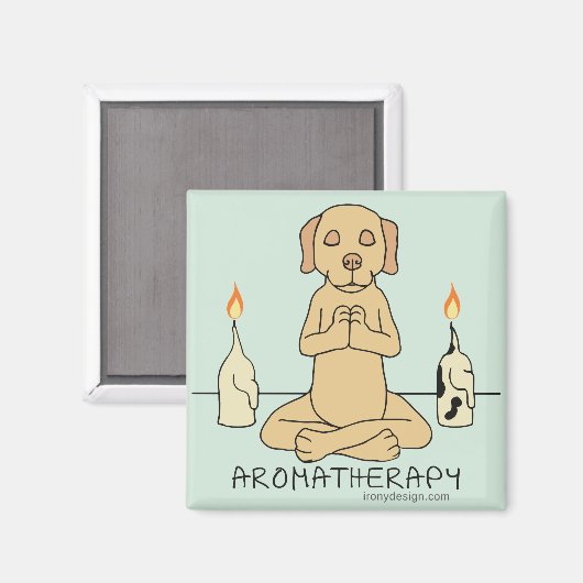 Dog Aromatherapie Meditation Funny Cartoon Magneet (Voorkant / Achterkant)