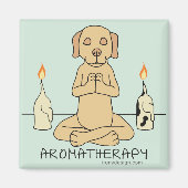 Dog Aromatherapie Meditation Funny Cartoon Magneet (Voorkant)