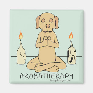 Dog Aromatherapie Meditation Funny Cartoon Magneet