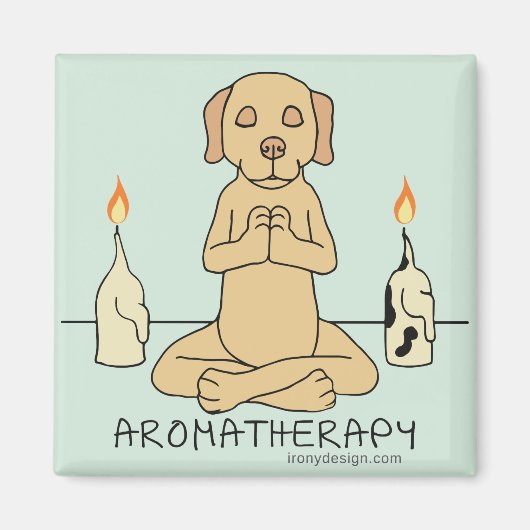 Dog Aromatherapie Meditation Funny Cartoon Magneet (Voorkant)