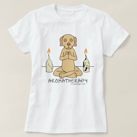 Dog Aromatherapie Meditation Funny Cartoon T-shirt (Design voorkant)