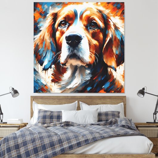 Dog Art 2 - Beagle 1 Canvas Afdruk (Insitu (Slaapkamer))