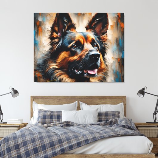 Dog Art 2 - German Shepherd 2 Canvas Afdruk (Insitu (Slaapkamer))
